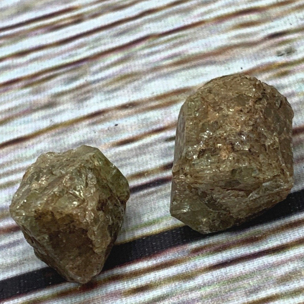 Two Raw Natural Quartz Crystal Gemstone Specimens Lot